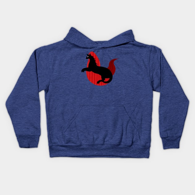 Dragon Cat Kids Hoodie by Black Cat Alley